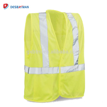 Custom OEM Men's Road Security Work Clothing High Visibility Neon Green Safety Vest With Hook&Loop Closure And Pockets